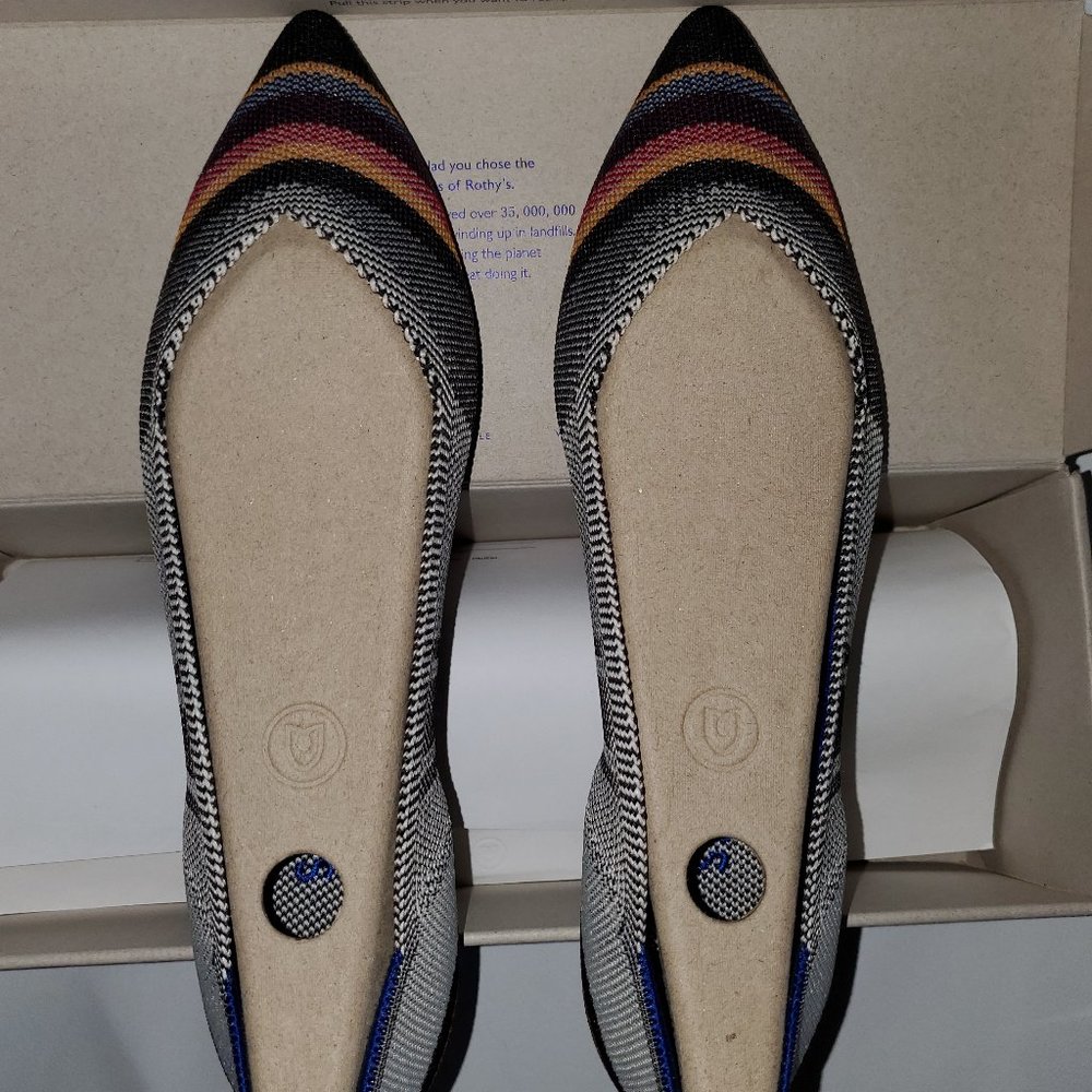 Rothy's VIB Inverse Stripe Points Size 9